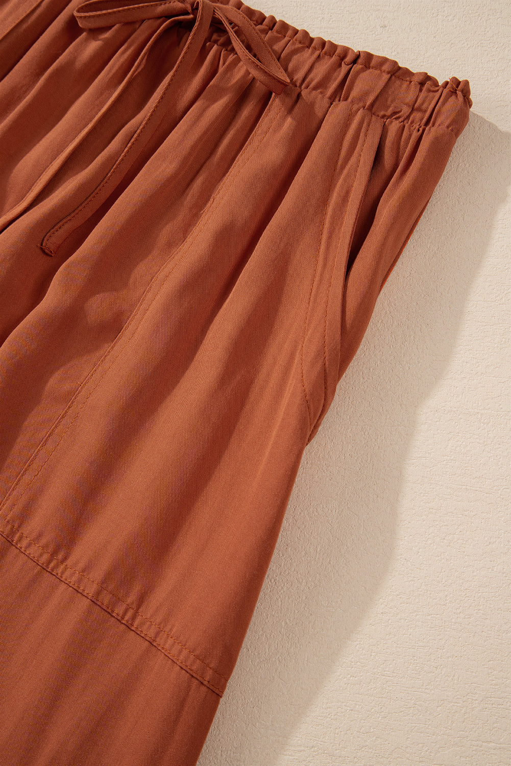 Kastanjebruine Cargo Pocket Trekkoord Taille Maxi Rok