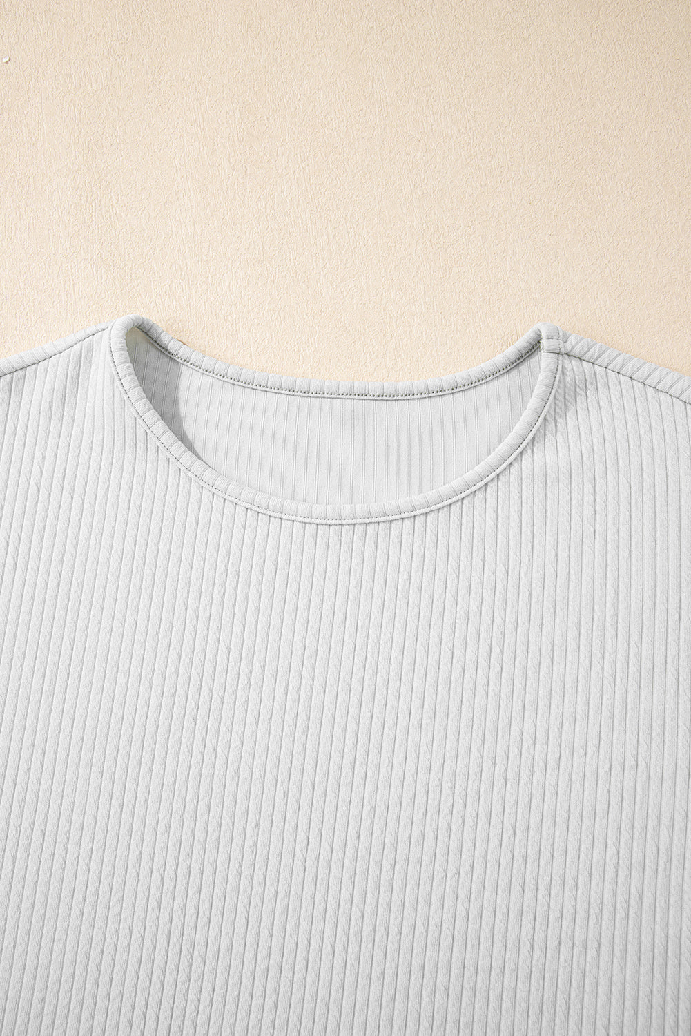 Licht grijs gestructureerd los t -shirt