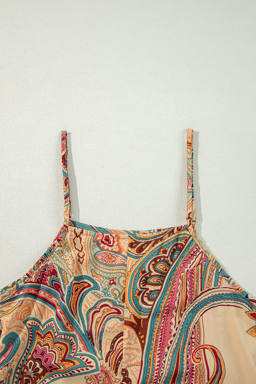 Rode paisley bedrukte spaghetti -riemen elegante wide been jumpsuit