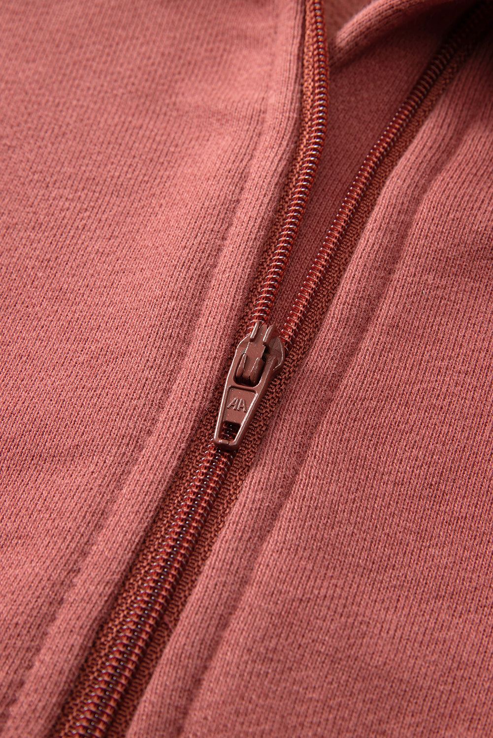 Smoke Green Fleece Lined Zip Up Stand Collar Thumbhole Sleeve Sweatshirt
