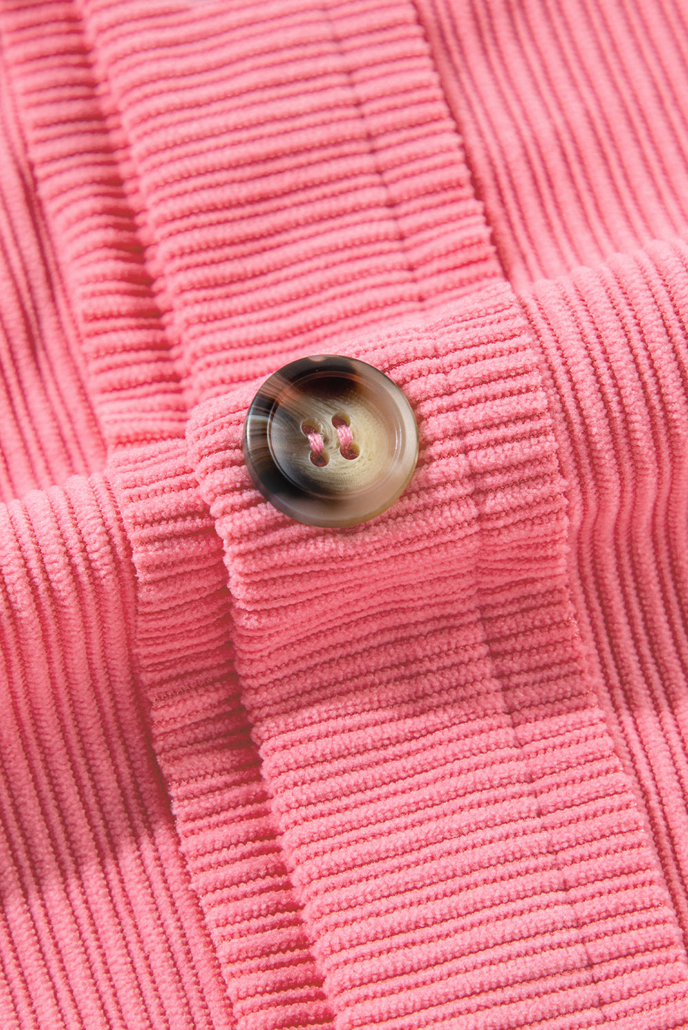 Bonbon Corduroy Flap Detail Knoopsluiting Split Shacket