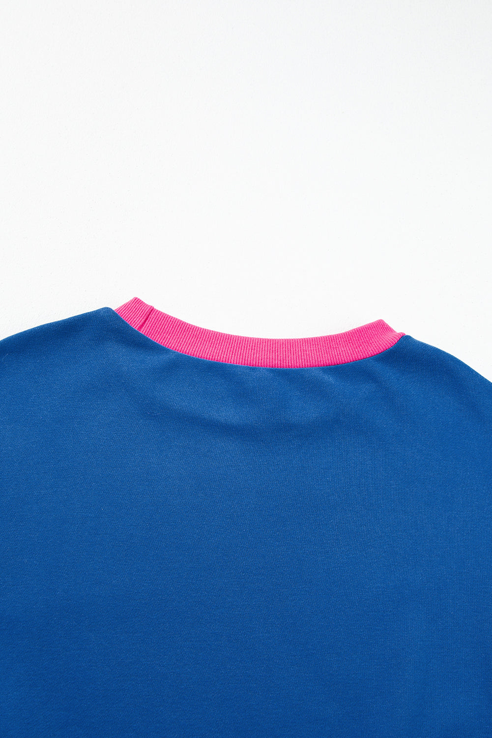 Blauw colorblock sweatshirt met bubbelmouwen