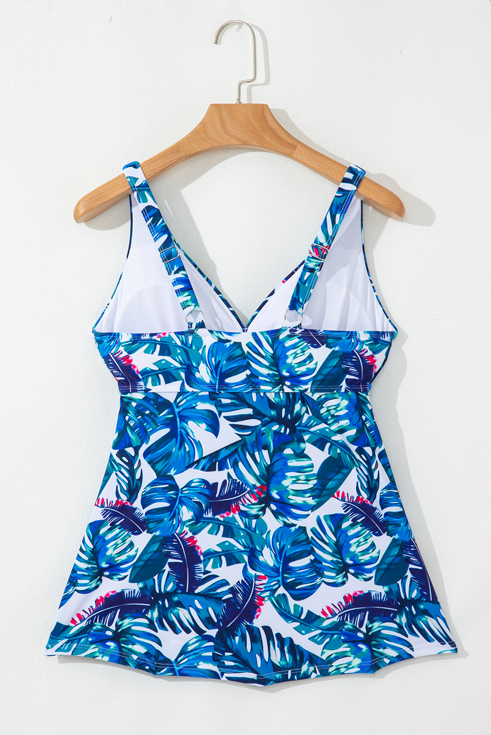 Groene bloemenprint Gedekte v nek tankini top