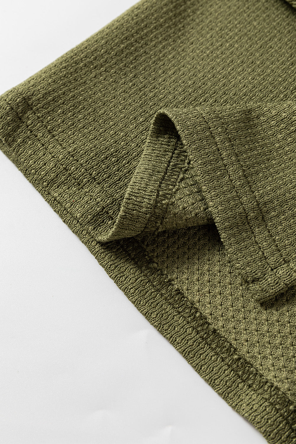 Guacamole Groene Capuchon Zijsplit Open Cardigan met Zak