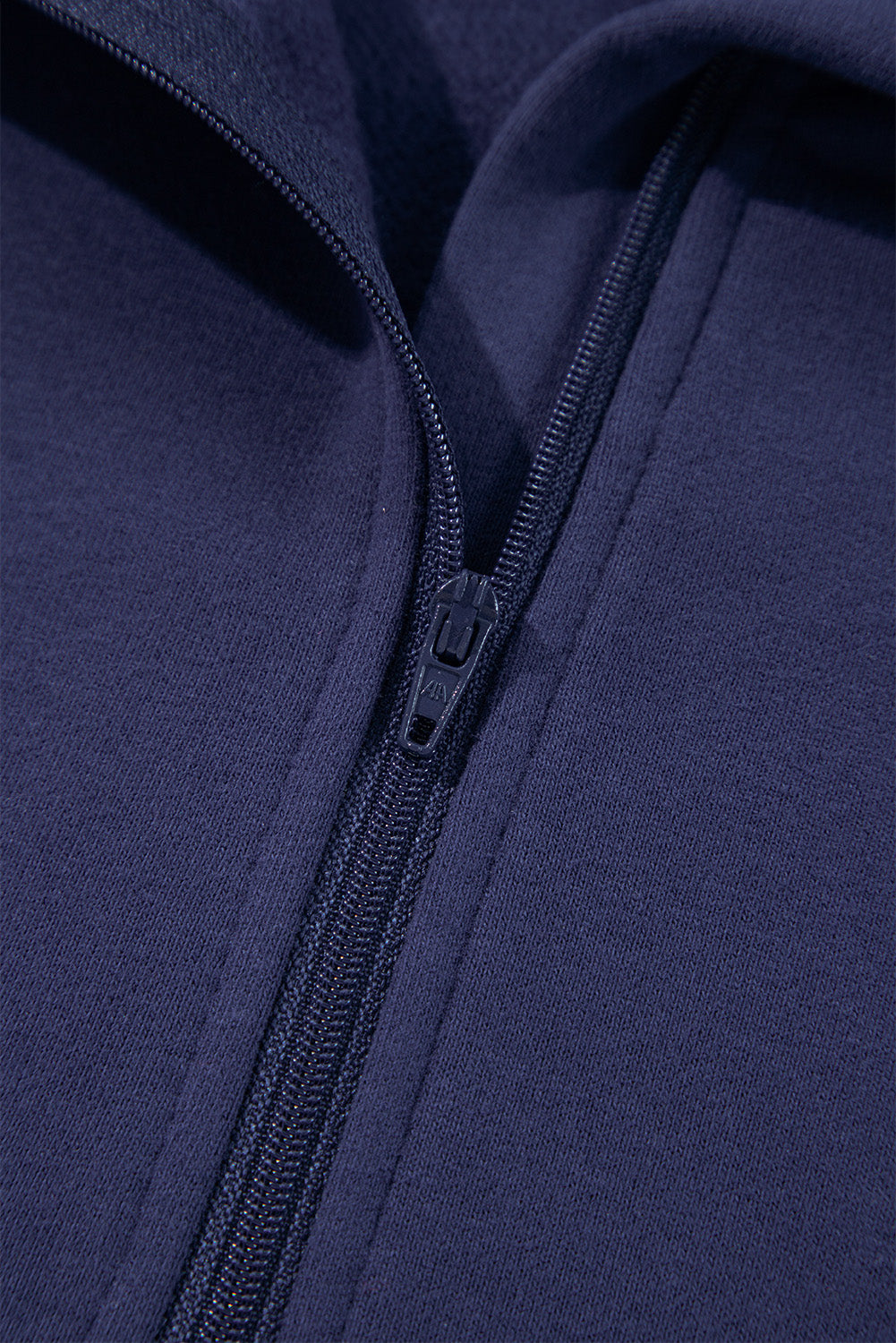 Smoke Green Fleece Lined Zip Up Stand Collar Thumbhole Sleeve Sweatshirt