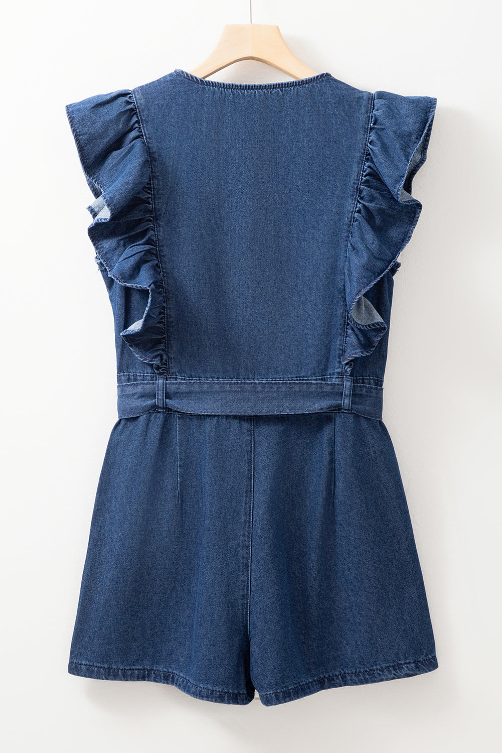 Zeil blauw denim gegolfd rits
