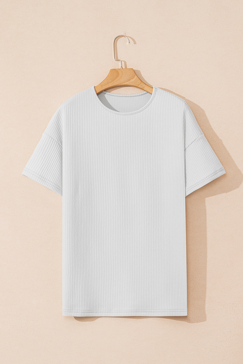 Licht grijs gestructureerd los t -shirt