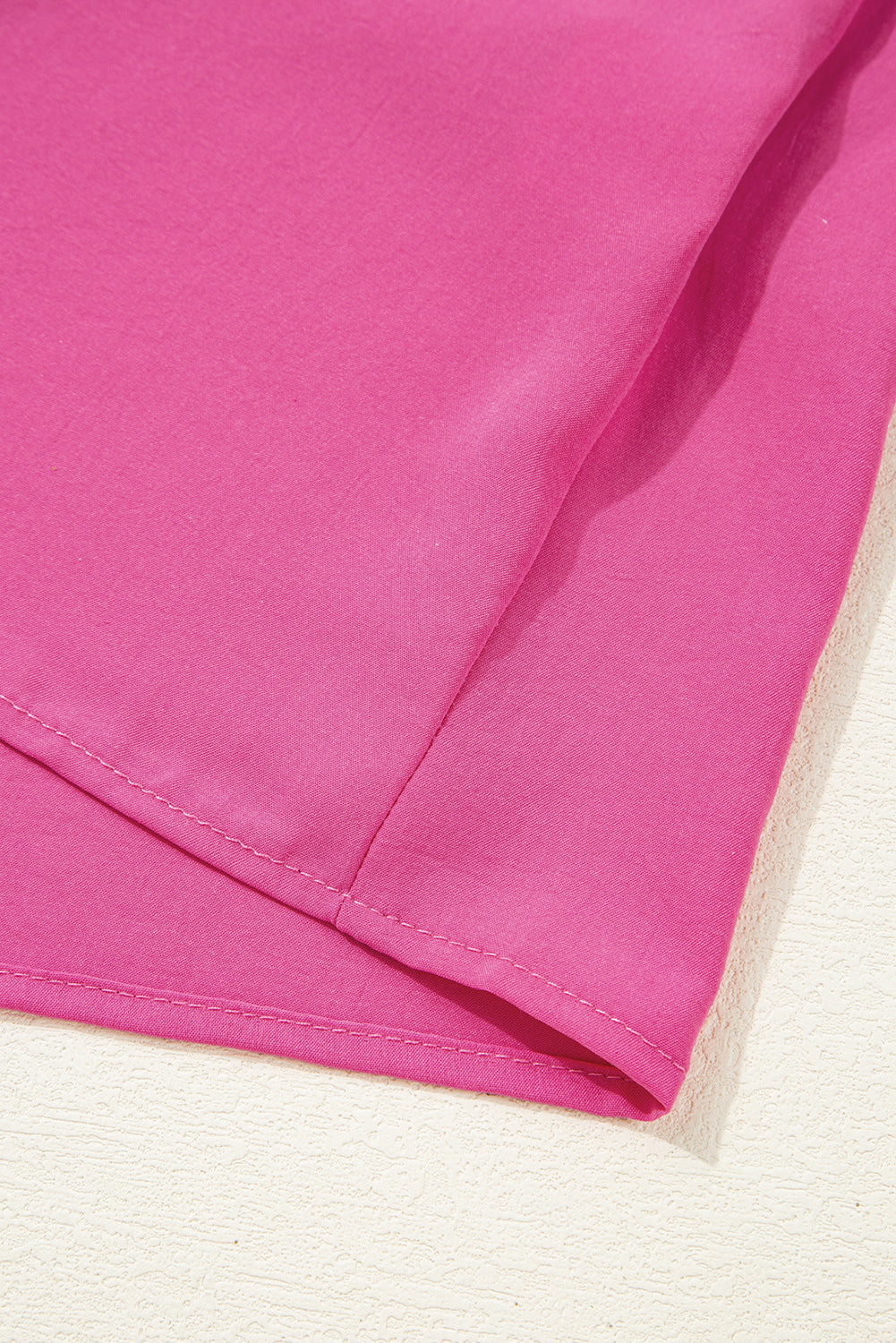 Rose effen kleur gesmokte blouse met pofmouwen