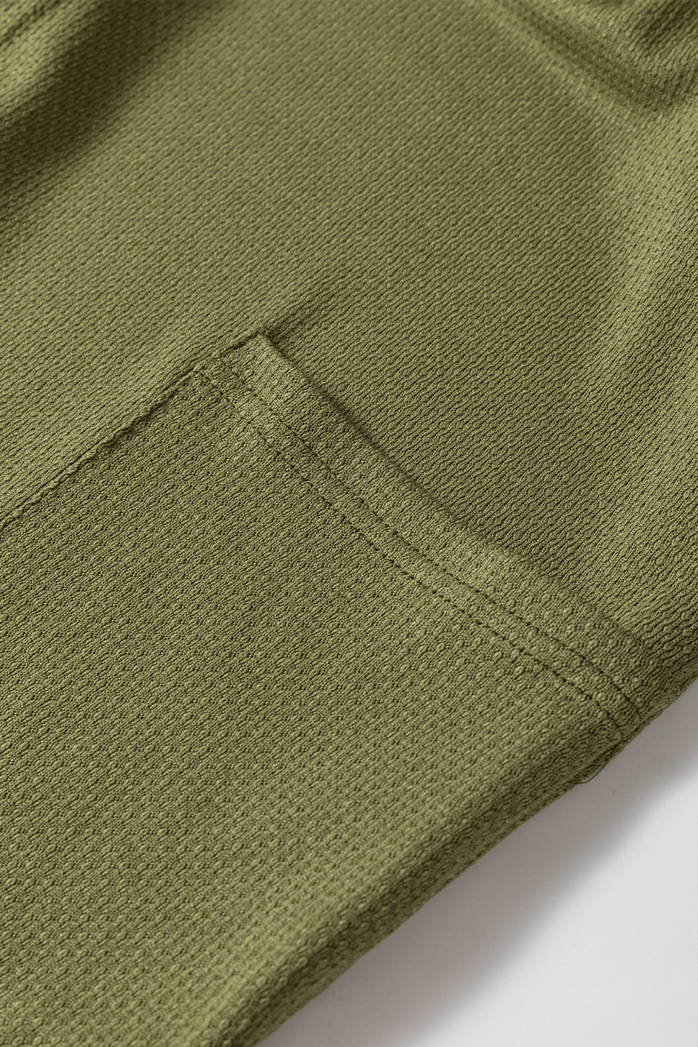 Guacamole Groene Capuchon Zijsplit Open Cardigan met Zak