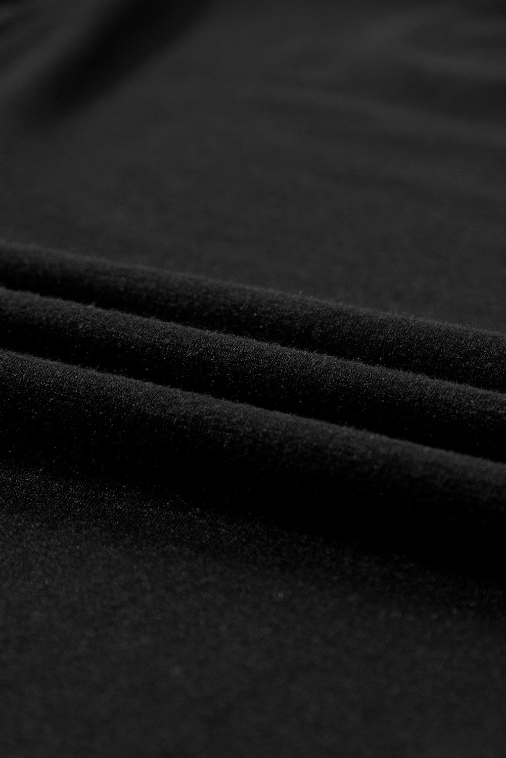 Zwart effen kleur T-shirt 2-delige broek met wijde pijpen