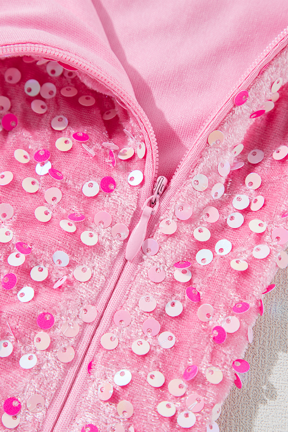 Roze pailletten een schouder pofmouw bodycon mini-jurk