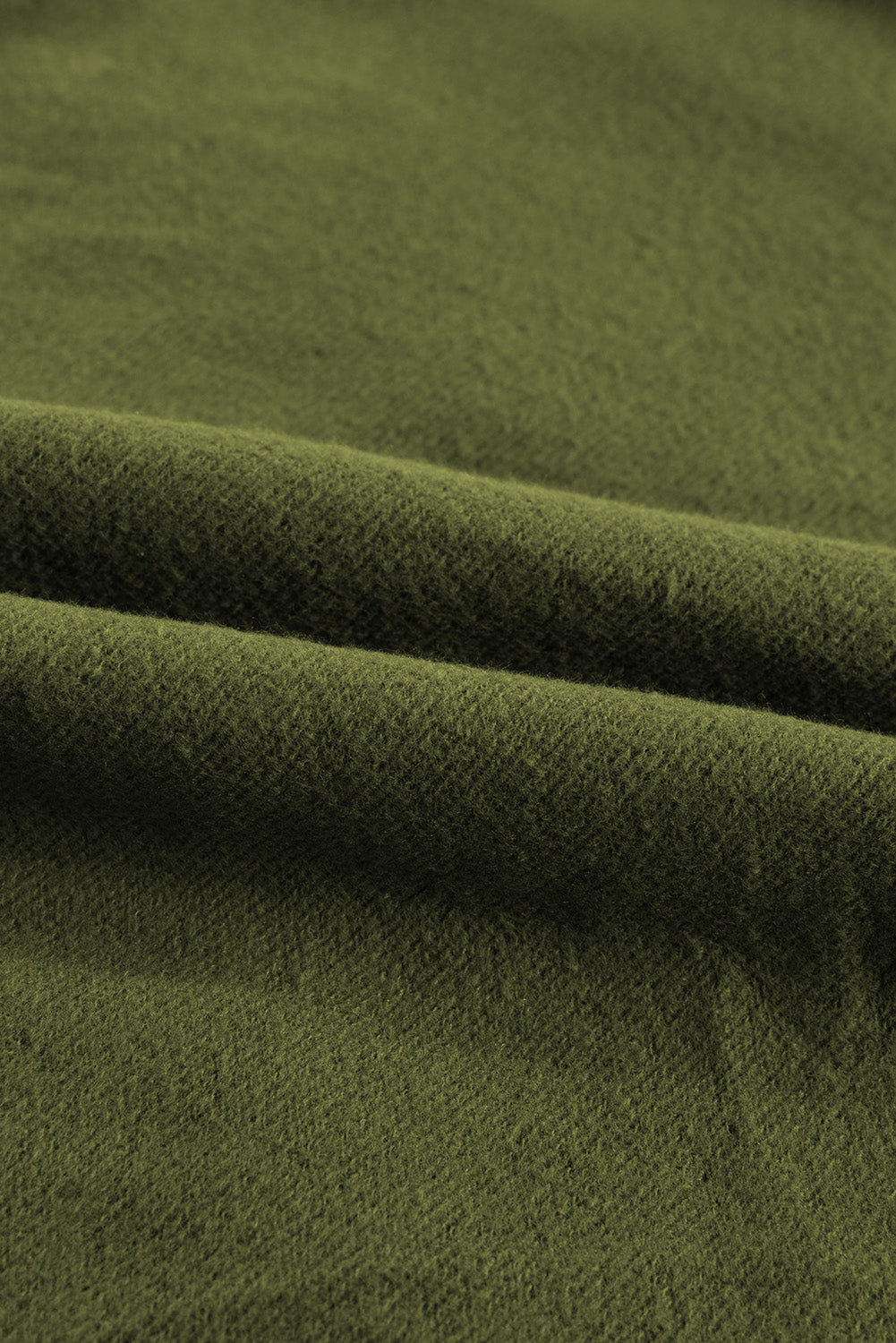 Smoke Green Fleece Lined Zip Up Stand Collar Thumbhole Sleeve Sweatshirt