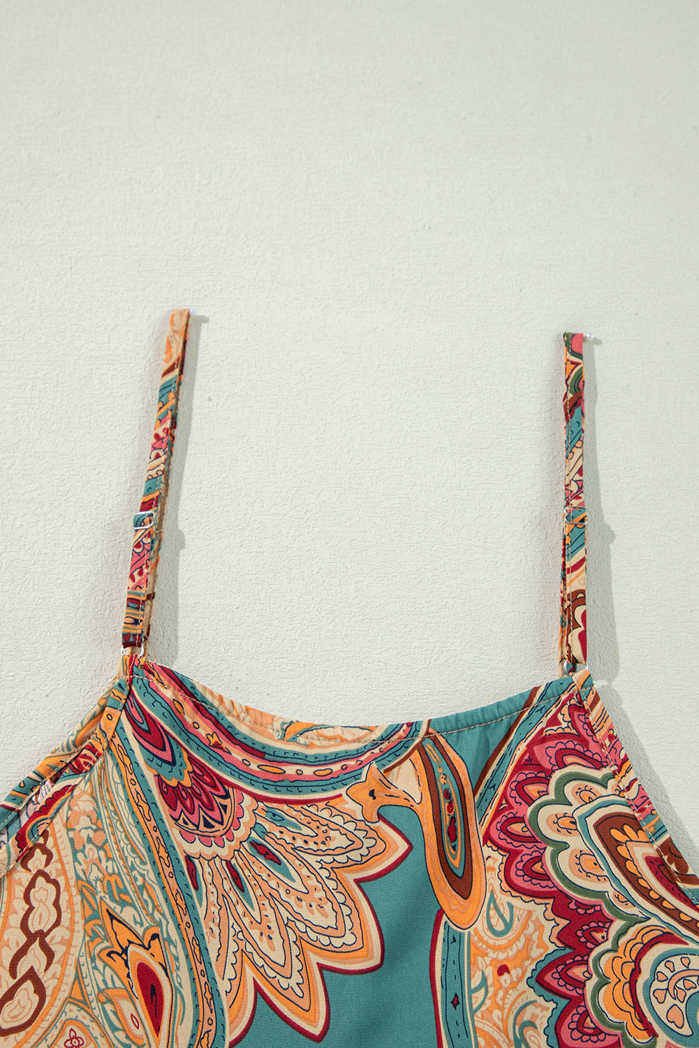 Rode paisley bedrukte spaghetti -riemen elegante wide been jumpsuit