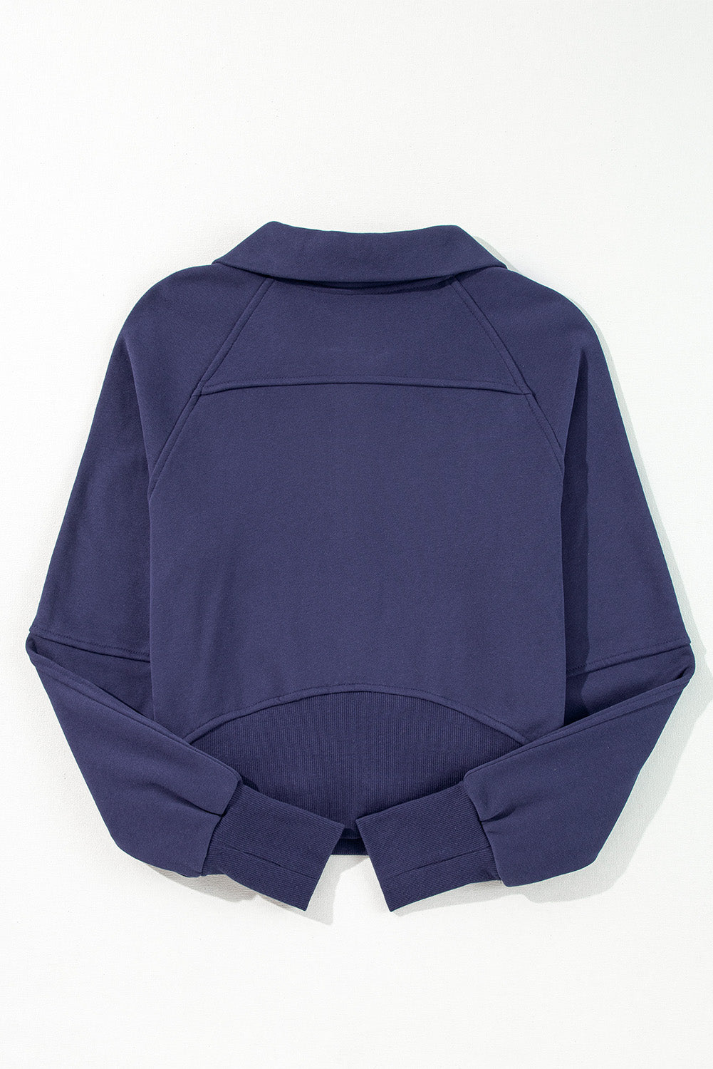 Smoke Green Fleece Lined Zip Up Stand Collar Thumbhole Sleeve Sweatshirt