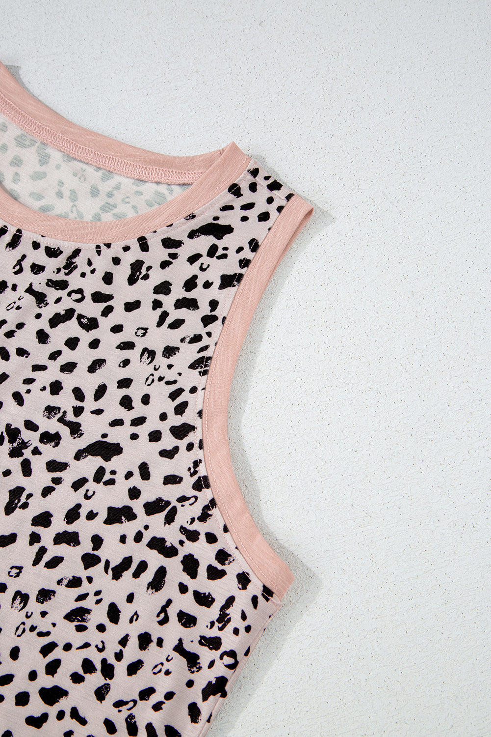 Tanktop met ronde hals en luipaardprint