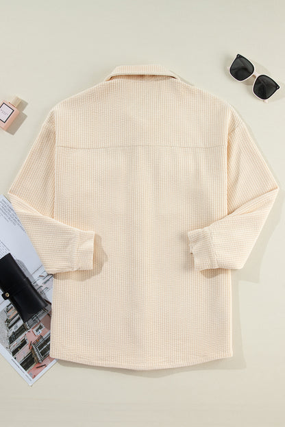 Havermout Corduroy Flap Pocket Button Up Shacket
