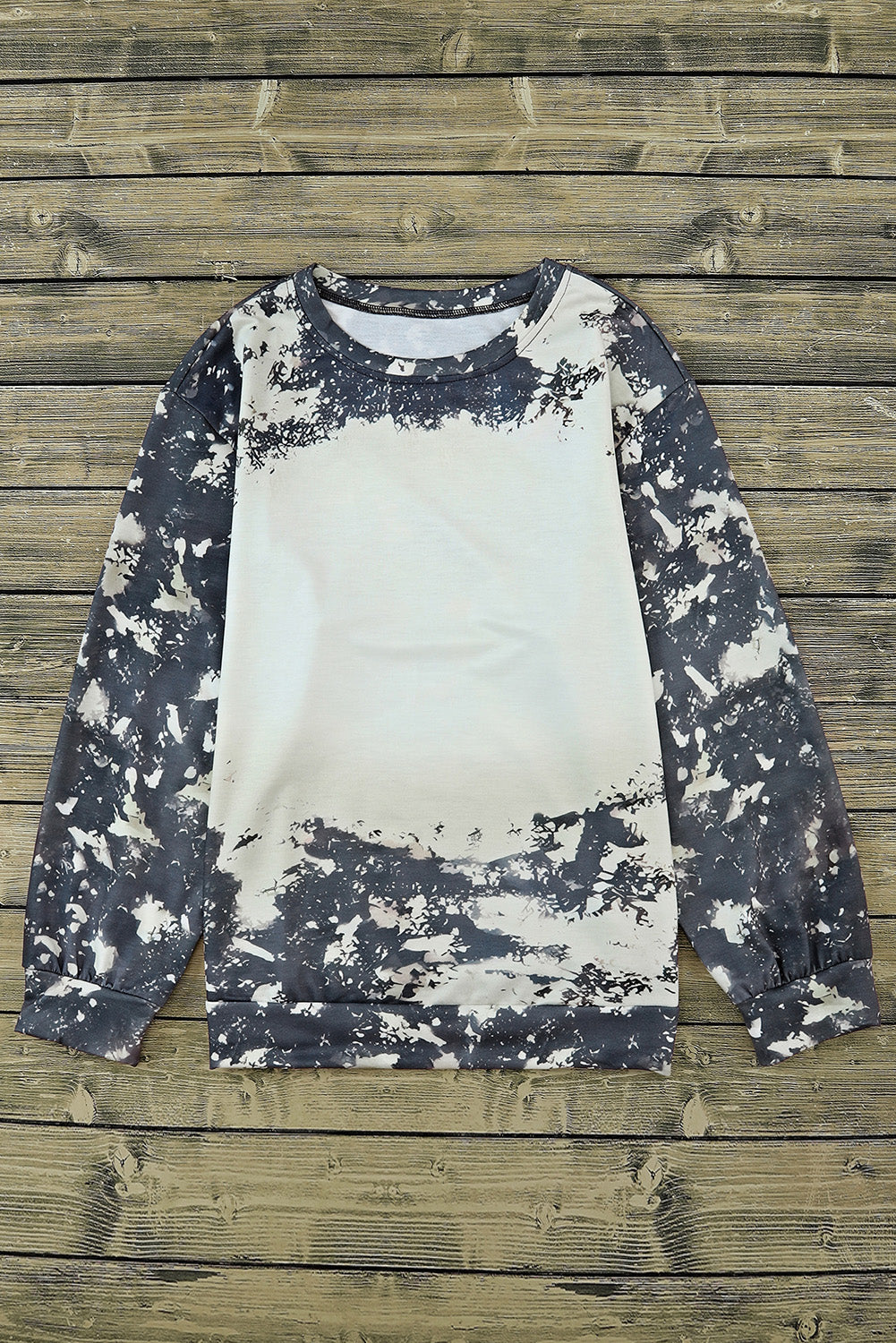 Veelkleurige vintage gebleekte tie-dye top met lange mouwen