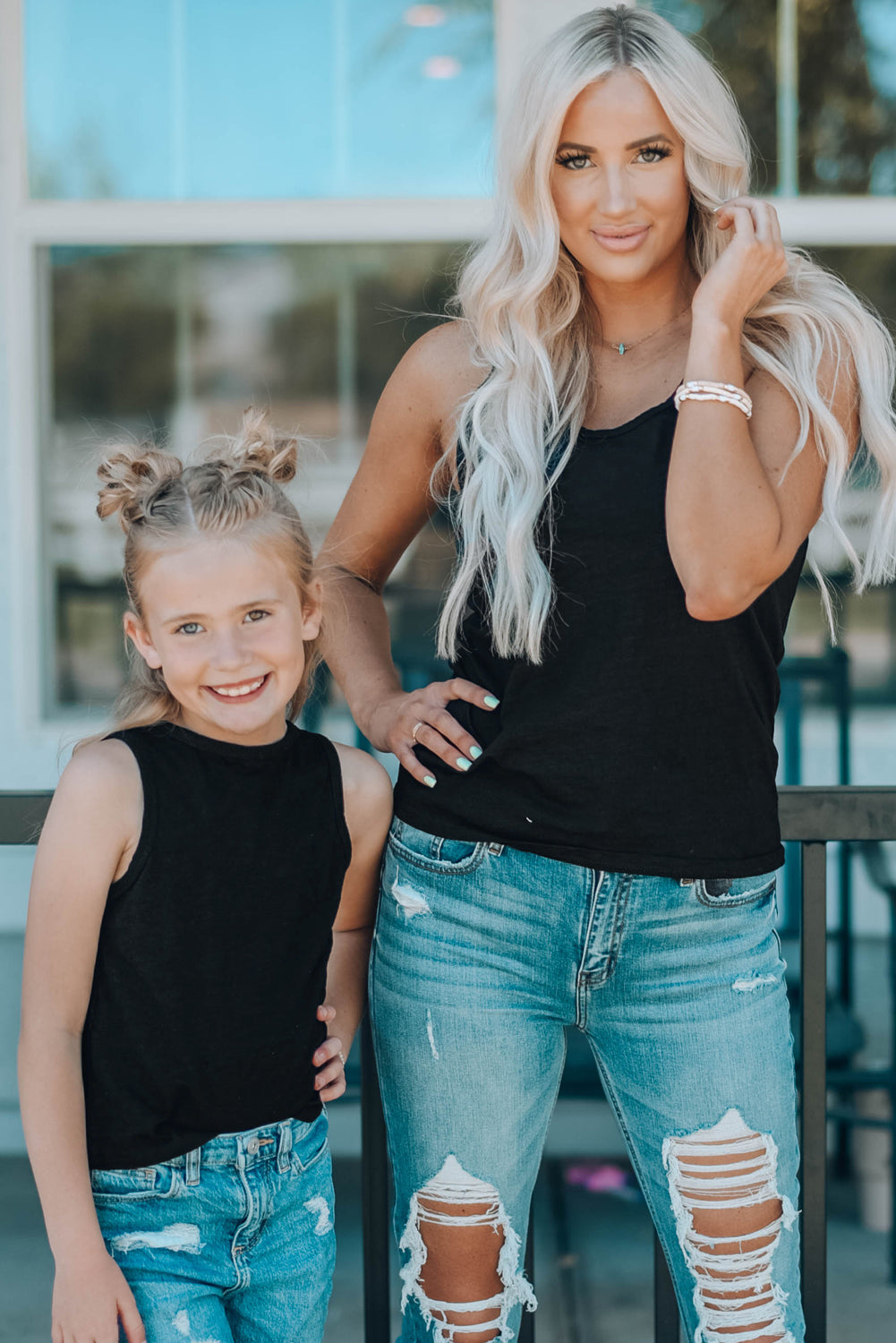 Zwarte basic effen tanktop met ronde hals