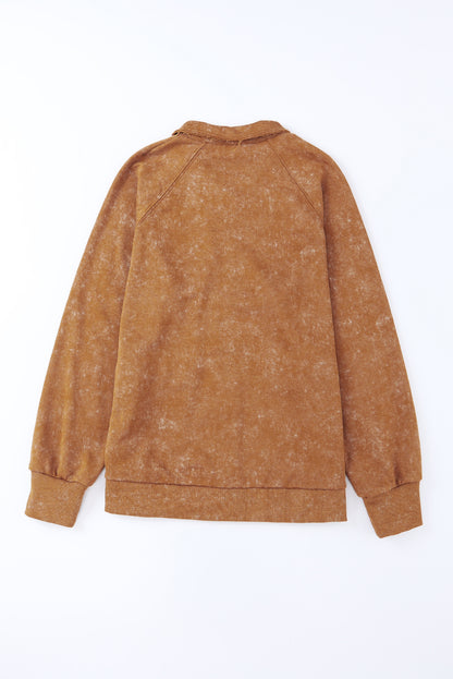 Kaki vintage gewassen klepzak met knoopsluiting
