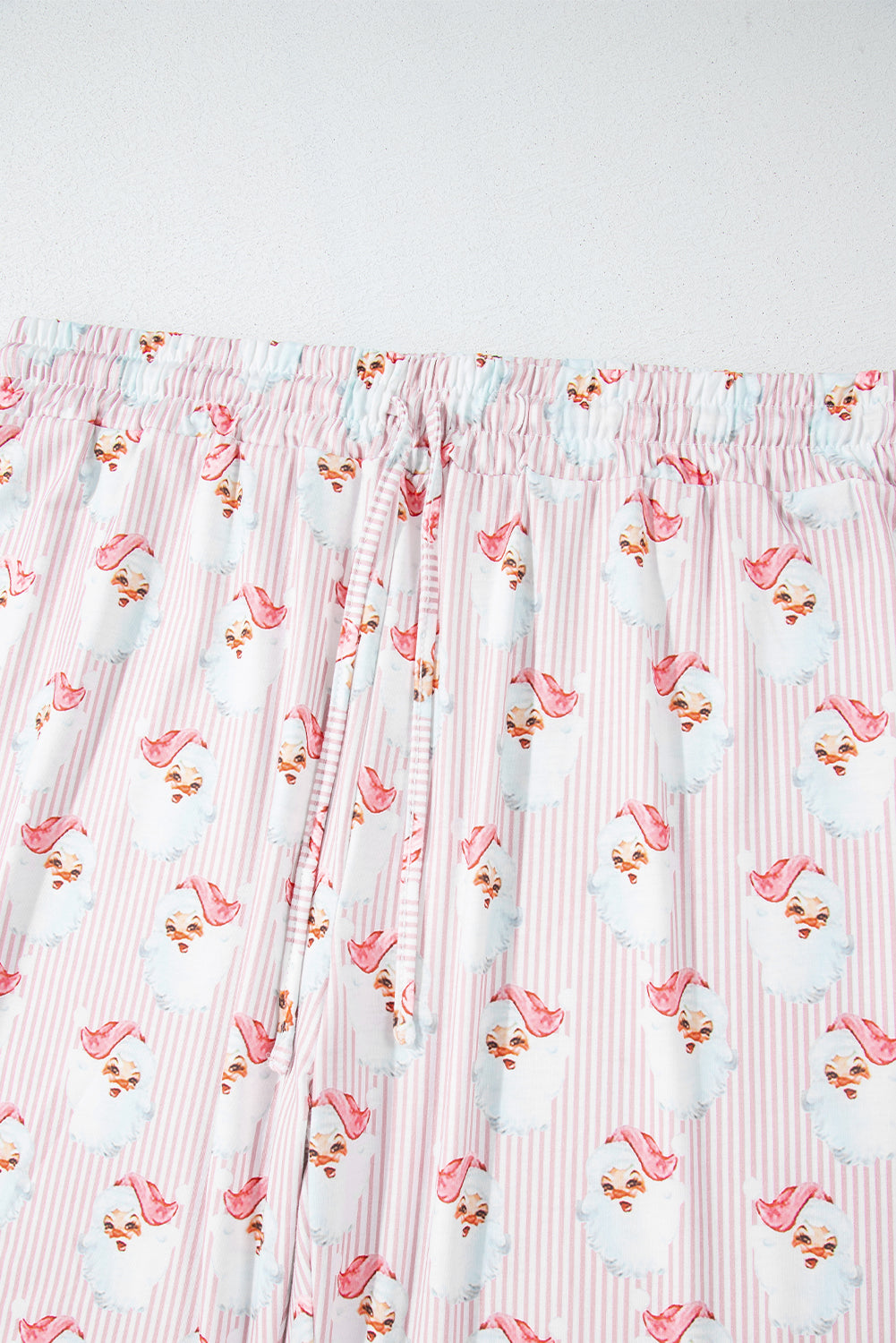 Roze kerstman gestreepte print losse pasvorm tweedelig lounge set