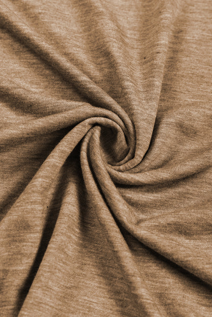 Licht Frans beige contrasterende kanten top met raglanmouwen en ronde hals