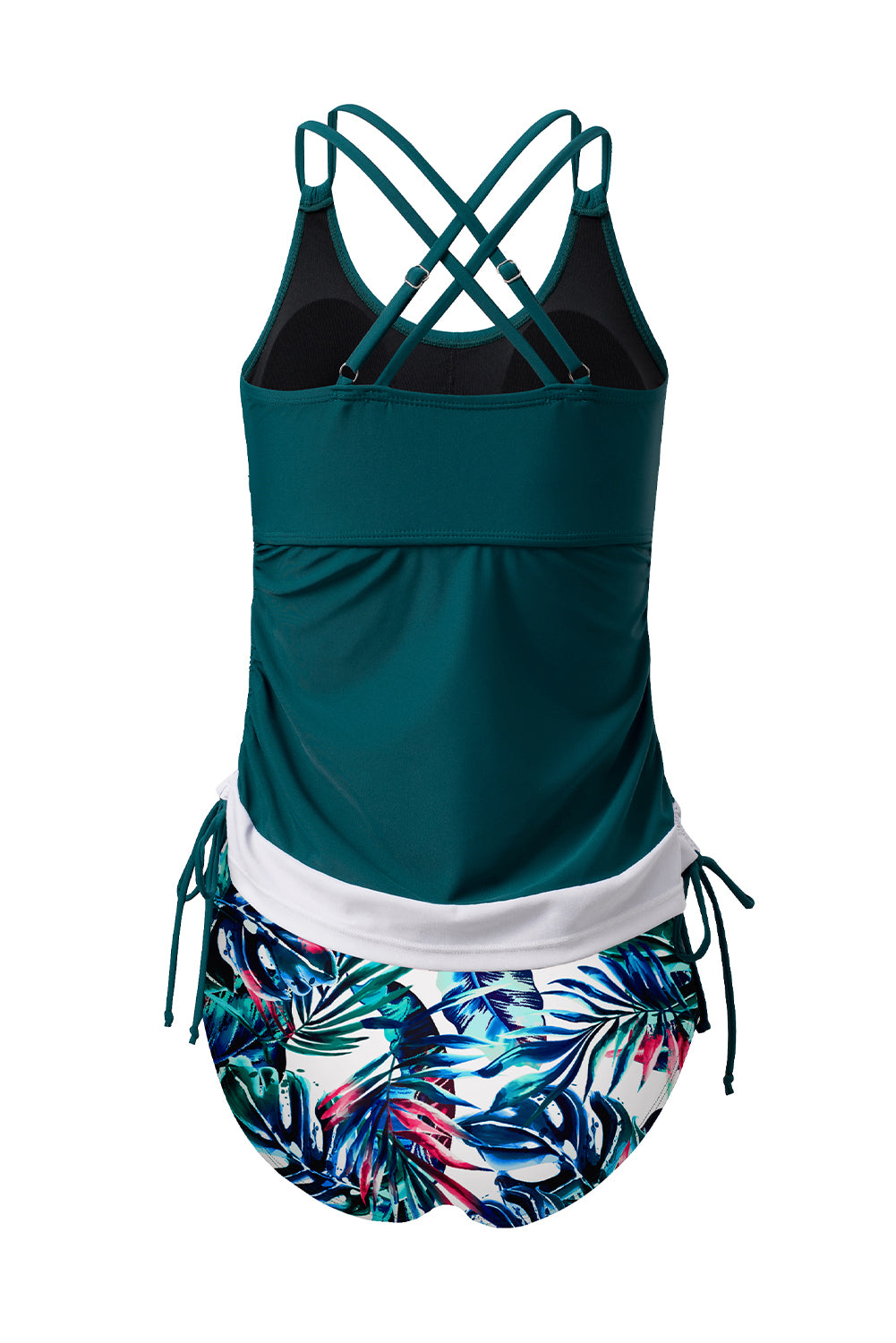 Sea Green Drawring Tummy Control Mix-and-match 2pcs tankini zwempak