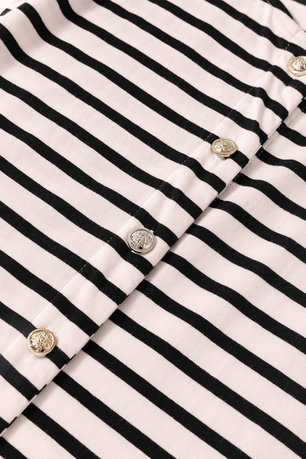 Wit gestreepte mouwloze maxi-jurk met knoopsluiting