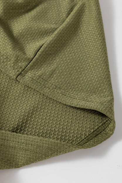 Guacamole Groene Capuchon Zijsplit Open Cardigan met Zak