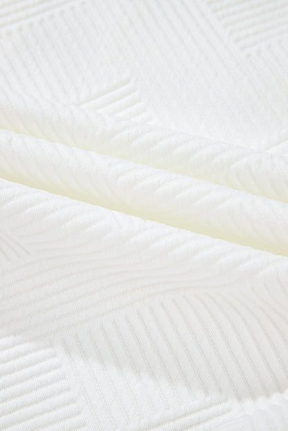 Beige grote maat getextureerde jas met klepzakken