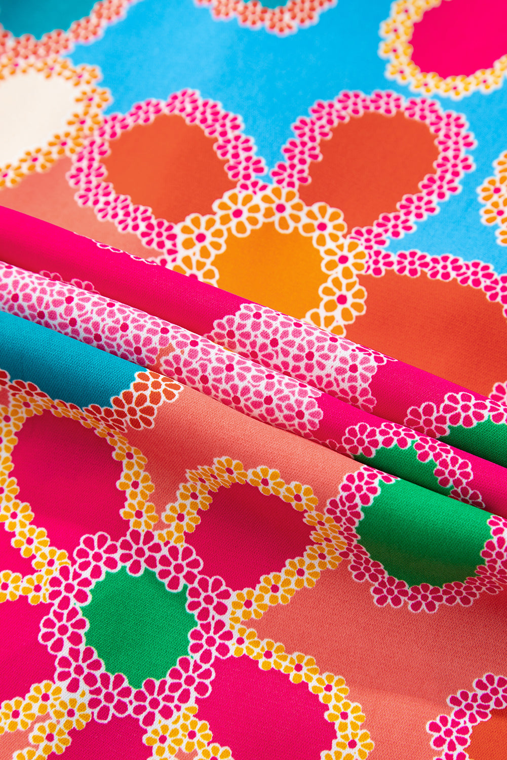 Overhemd met veelkleurige bloemenprint en bubbelmouwen