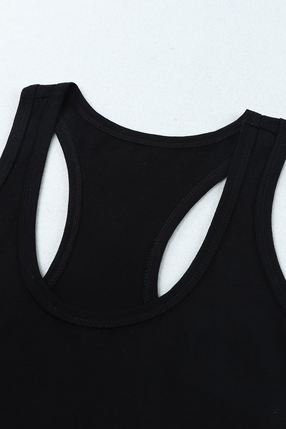Zwarte basic effen tanktop met ronde hals