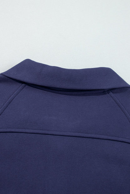 Smoke Green Fleece Lined Zip Up Stand Collar Thumbhole Sleeve Sweatshirt