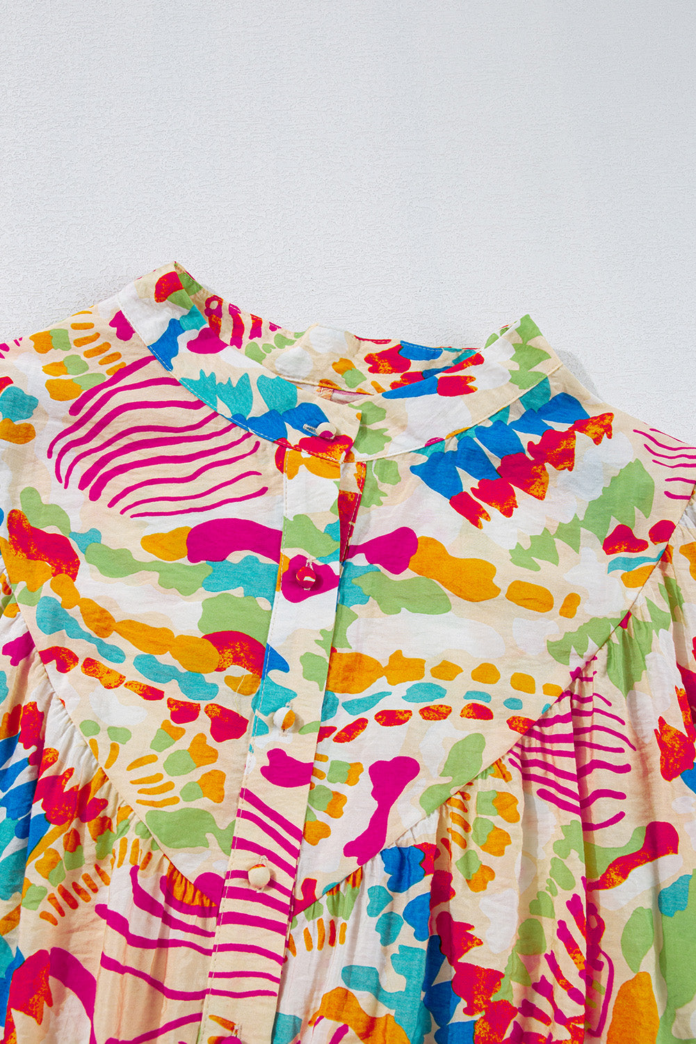 Oranje abstract bedrukt hoog met lage oversized shirt