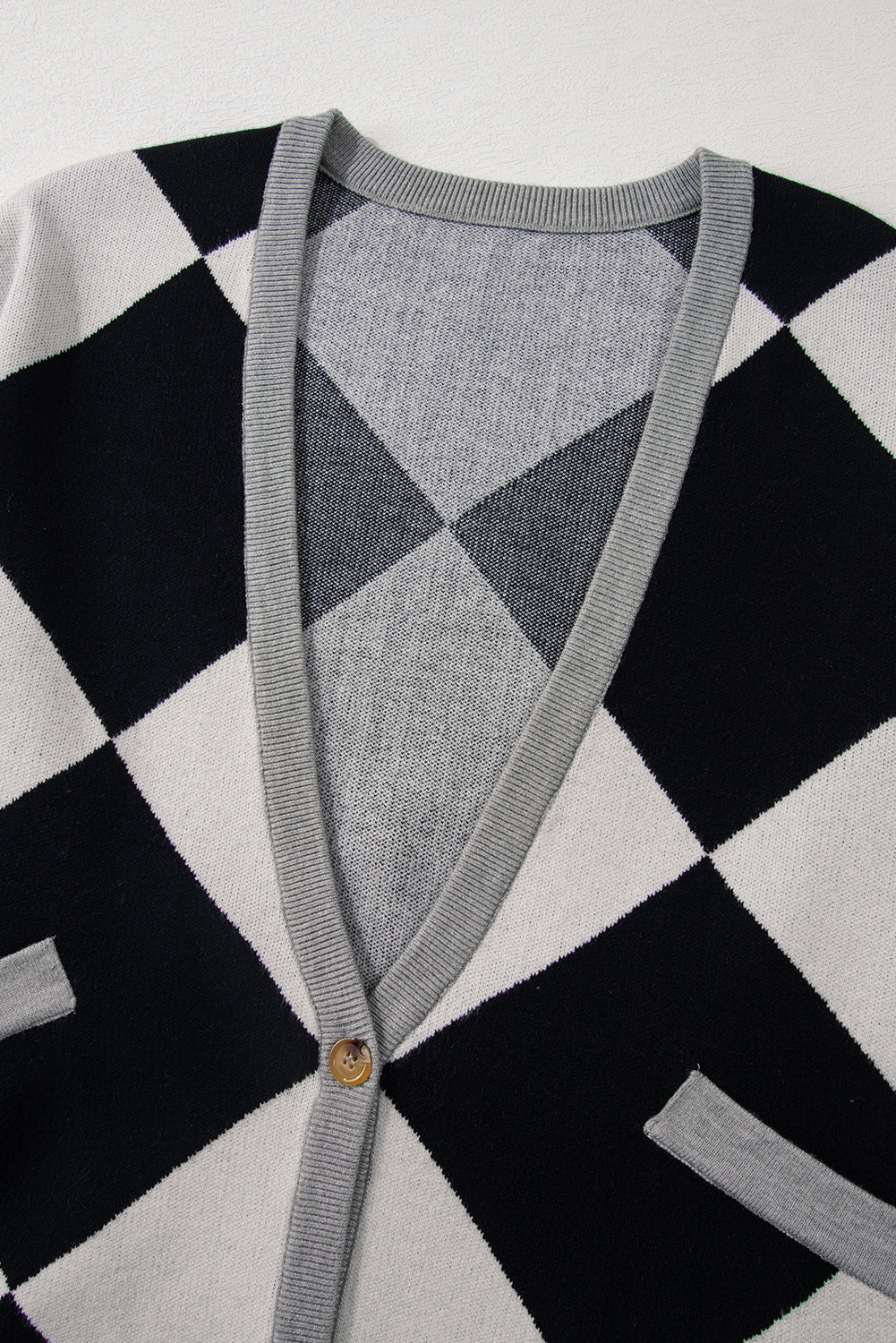 Zwart colorblock los vest met knoop en knoop