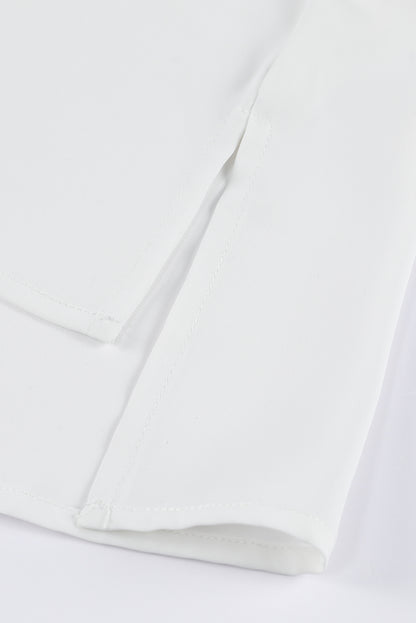 Wit oversized overhemd met 3/4 pofmouwen