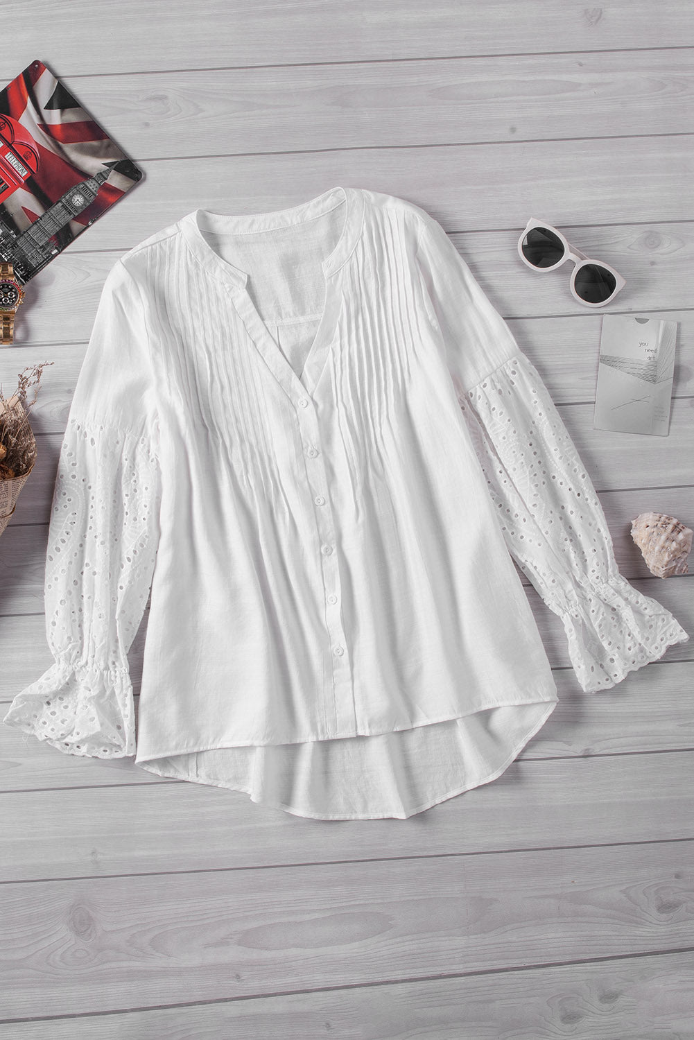 Witte Rekindle Eyelet-knop bovenaan