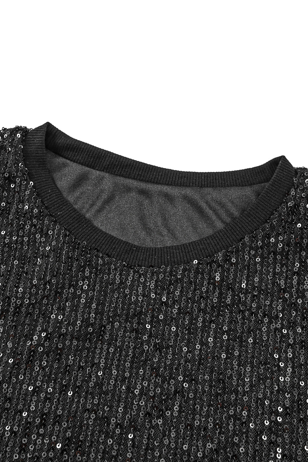 Zwarte abrikozen tanktop met ronde hals en pailletten