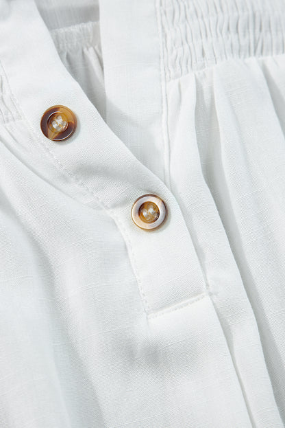 Witte tanktop met splithals en ruches