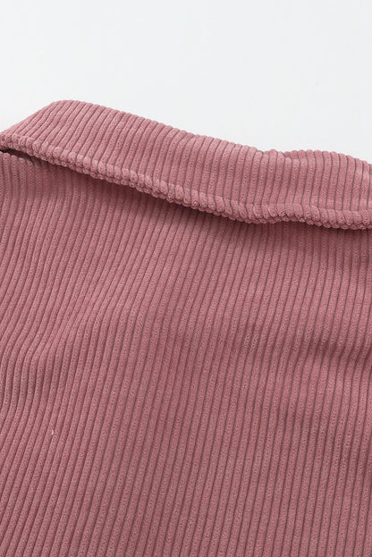 Roze corduroy overhemd met knoopzak