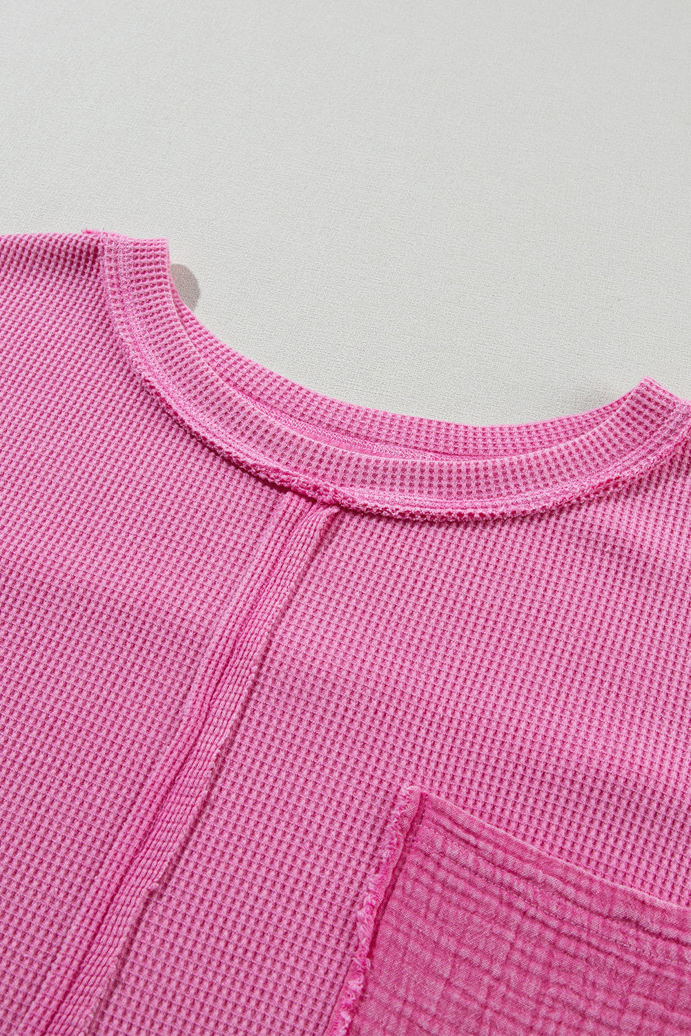Helderroze oversized top met getextureerde armband en mouw in minerale wassing