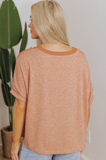 Desert Gold Stud Heart Patch getextureerde front Dolman top