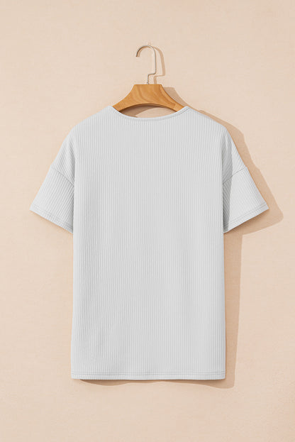 Licht grijs gestructureerd los t -shirt