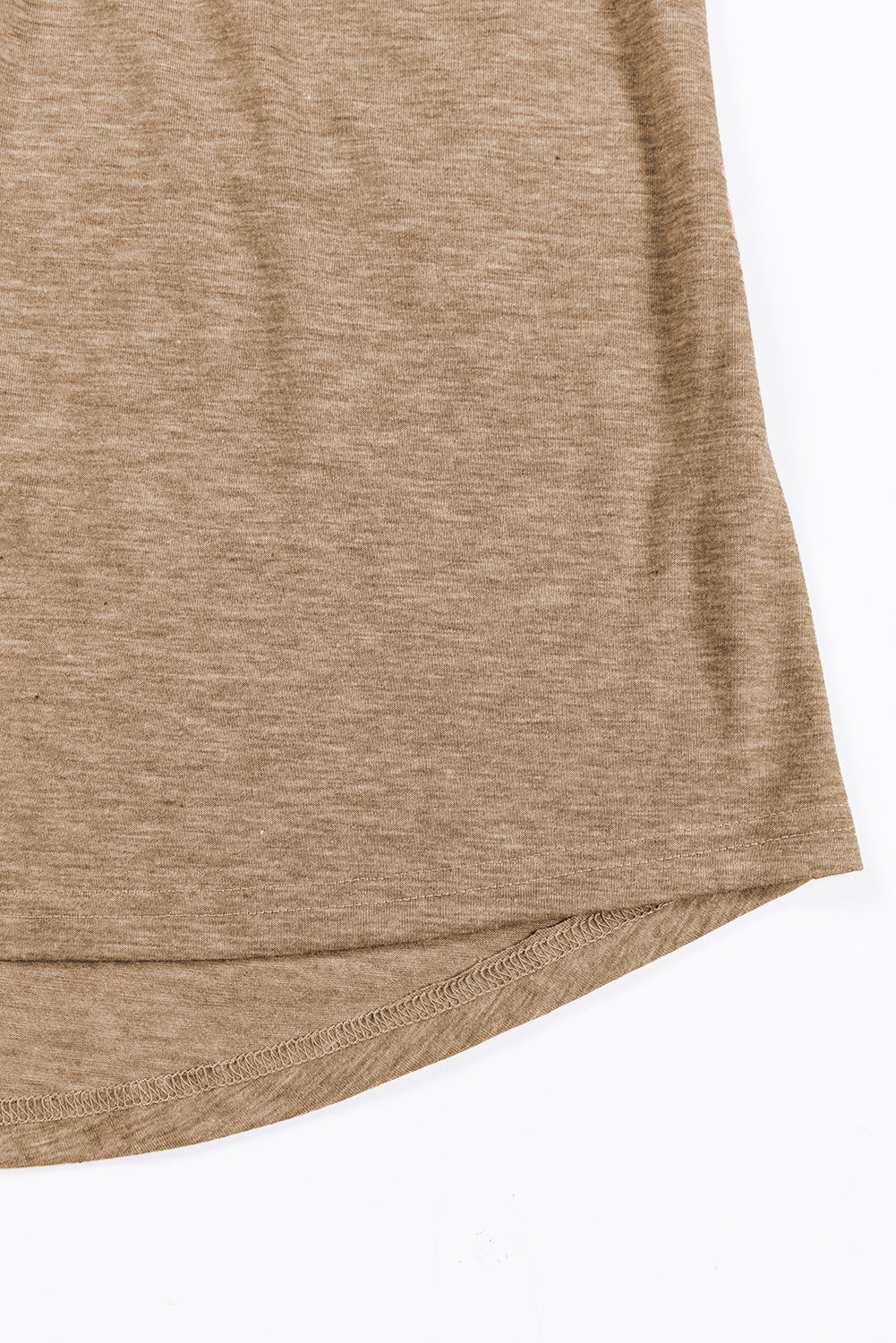 Licht Frans beige contrasterende kanten top met raglanmouwen en ronde hals