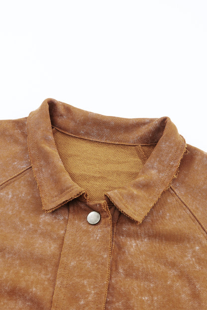 Kaki vintage gewassen klepzak met knoopsluiting