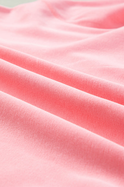 Roze sweatshirt met colorblock-bubbelmouwen