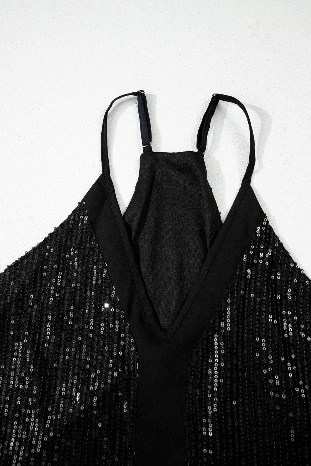 Zwarte racerback tanktop met pailletten