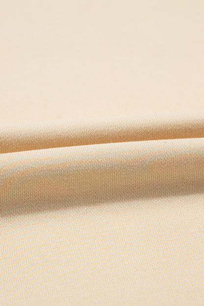 Beige Splicing Ronde Hals Pullover Sweatshirt