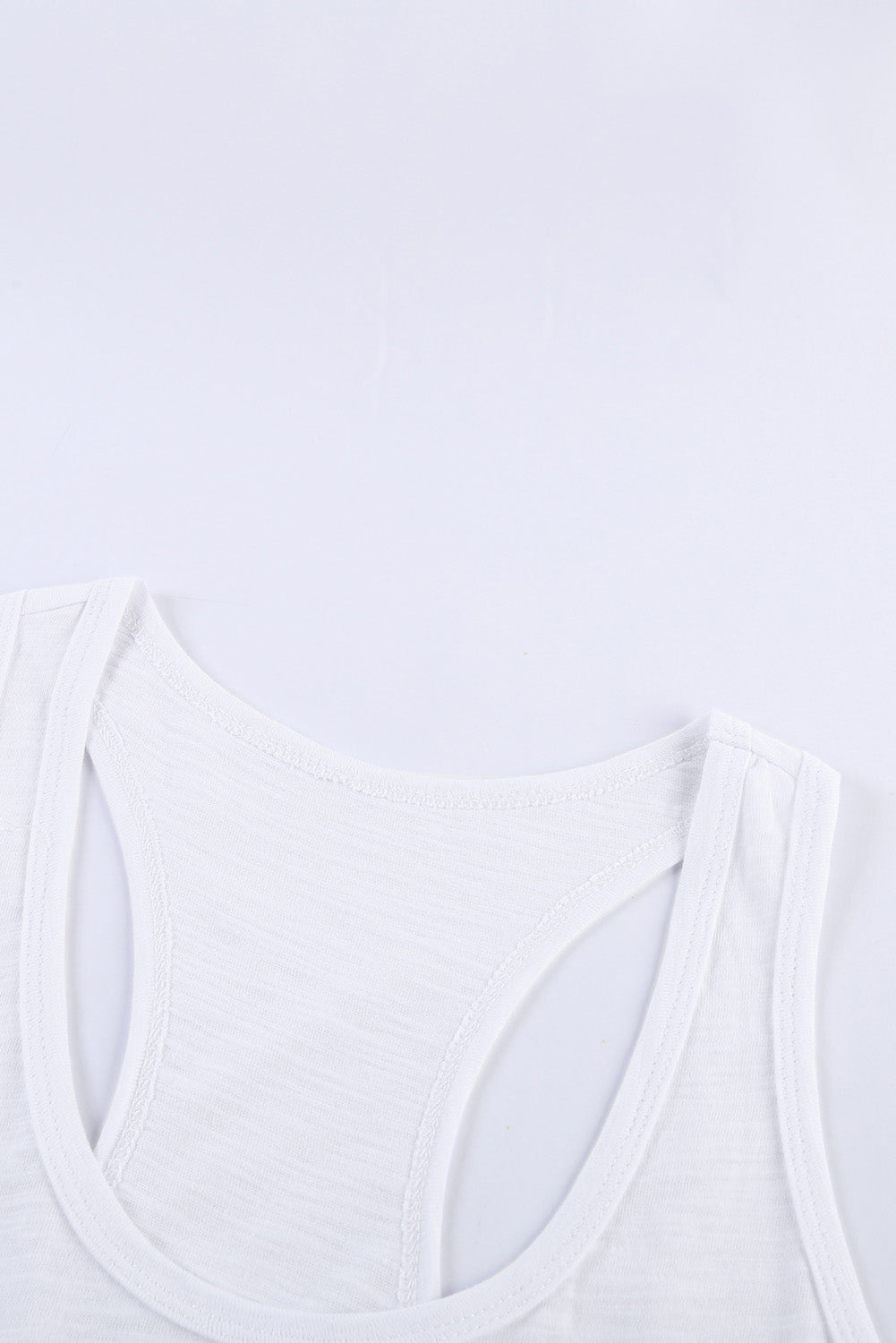 Witte basic effen tanktop met ronde hals