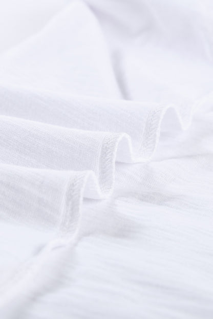 Witte basic effen tanktop met ronde hals