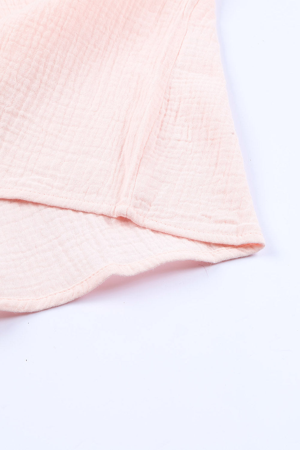 Roze getextureerde gelaagde blouse met korte mouwen en ruches
